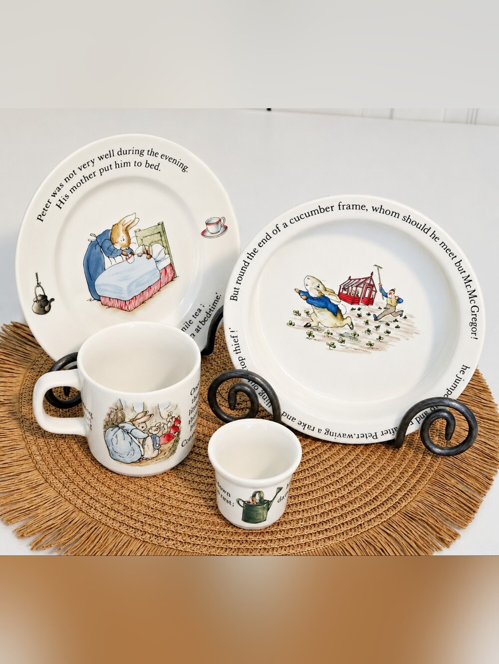 Authentic Vintage Wedgwood Peter Rabbit Child's 4-Pc Set England Factory